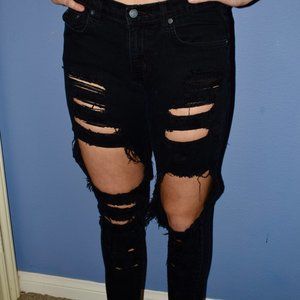 Carmar Black ripped jeans